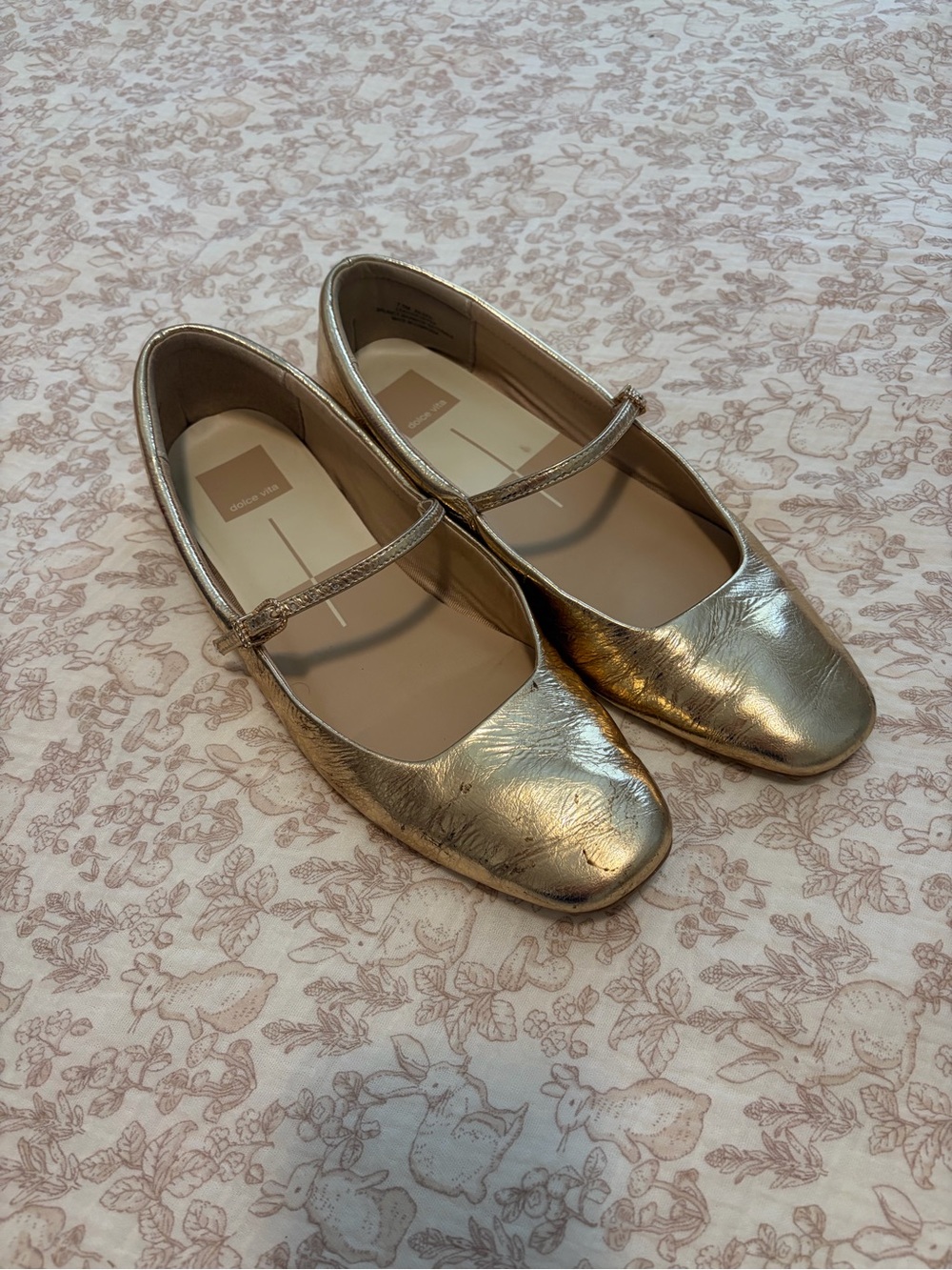 Dolce Vita Metallic Gold Mary Jane Flats